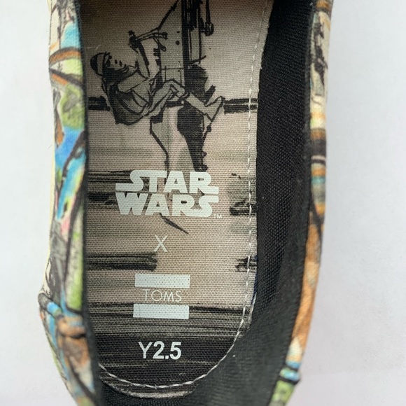 Multi Star Wars Ewok Print Youth Toms Size 2.5 - Picture 6 of 8